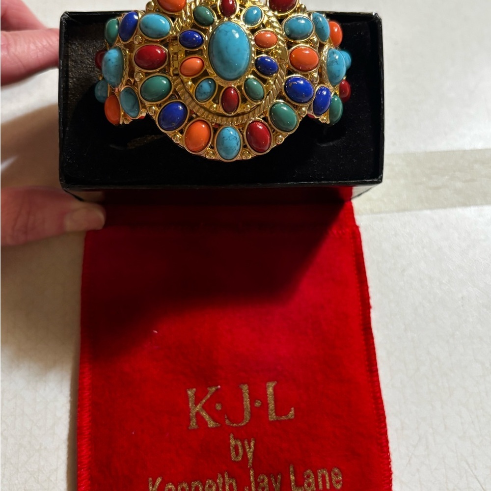 Kenneth Jay Lane Vibrant Gemstone watch NEW never worn - Picture 2 of 7